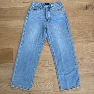 White Fox Jeans Wide Leg High Waist Size L Blue